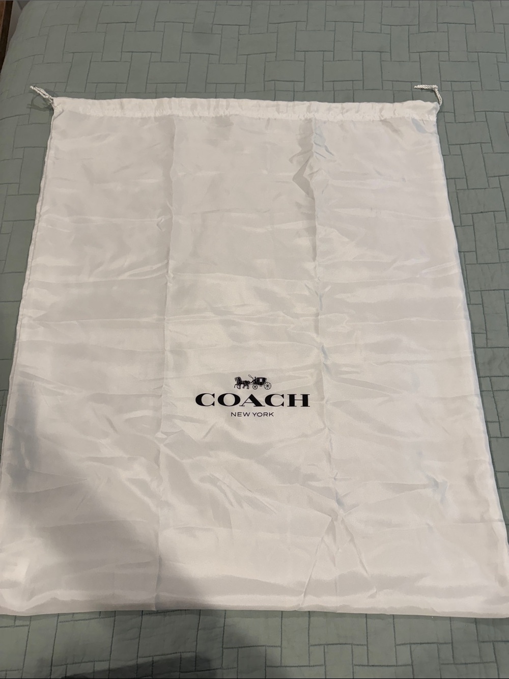 COACH White Drawstring Dust Bag XL 24”x29”